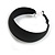 40mm D/ Wide Black Hoop Earrings in Matt Finish - Medium Size - view 5