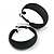 40mm D/ Wide Black Hoop Earrings in Matt Finish - Medium Size