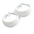 40mm D/ Wide White Hoop Earrings in Matt Finish - Medium Size - view 5