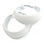 40mm D/ Wide White Hoop Earrings in Matt Finish - Medium Size - view 6