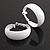 40mm D/ Wide White Hoop Earrings in Matt Finish - Medium Size - view 2