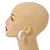 40mm D/ Wide White Hoop Earrings in Matt Finish - Medium Size - view 4