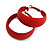 40mm D/ Wide Red Hoop Earrings in Matt Finish - Medium Size - view 2