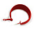 40mm D/ Wide Red Hoop Earrings in Matt Finish - Medium Size - view 5