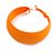40mm D/ Wide Orange Hoop Earrings in Matt Finish - Medium Size - view 5