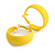 40mm D/ Wide Yellow Hoop Earrings in Matt Finish - Medium Size