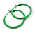 50mm D/ Slim Green Hoop Earrings in Matt Finish - Large Size - view 2