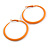 50mm D/ Slim Orange Hoop Earrings in Matt Finish - Large Size - view 3