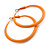 50mm D/ Slim Orange Hoop Earrings in Matt Finish - Large Size - view 2