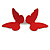 Matt Red Butterfly Stud Earrings - 30mm Wide - view 4
