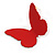 Matt Red Butterfly Stud Earrings - 30mm Wide - view 6