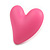 Pink Acrylic Heart Stud Earrings (one-sided design) - 25mm Tall - view 6
