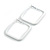 45mm D/ Slim White Square Hoop Earrings in Matt Finish - Large Size - view 8