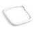 45mm D/ Slim White Square Hoop Earrings in Matt Finish - Large Size - view 10