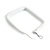 45mm D/ Slim White Square Hoop Earrings in Matt Finish - Large Size - view 7