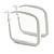 45mm D/ Slim White Square Hoop Earrings in Matt Finish - Large Size - view 2