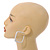 45mm D/ Slim White Square Hoop Earrings in Matt Finish - Large Size - view 4