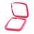 45mm D/ Slim Pink Square Hoop Earrings in Matt Finish - Large Size