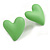 Lime Green Acrylic Heart Stud Earrings (one-sided design) - 25mm Tall - view 5