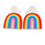 Large Multicoloured Rainbow Acrylic Drop Earrings - 55mm Long - view 2