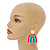 Large Multicoloured Rainbow Acrylic Drop Earrings - 55mm Long - view 3