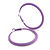 50mm D/ Slim Lilac Hoop Earrings in Matt Finish - Large Size