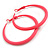 50mm D/ Slim Pink Hoop Earrings in Matt Finish - Large Size - view 2