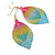 Multicoloured Double Leaf Drop Earrings - 70mm Long - view 2