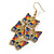 Multicoloured Lightweight Multi Butterfly Dangle Earrings in Gold Tone Metal - 60mm L - view 4