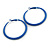 50mm D/ Slim Blue Hoop Earrings in Matt Finish - Large Size - view 4