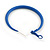 50mm D/ Slim Blue Hoop Earrings in Matt Finish - Large Size - view 6