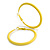50mm D/ Slim Yellow Hoop Earrings in Matt Finish - Large Size