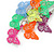 Multicoloured Enamel Multi Butterfly Dangle Earrings - 75mm Drop - view 4