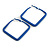 45mm D/ Slim Blue Square Hoop Earrings in Matt Finish - Large Size - view 6