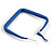 45mm D/ Slim Blue Square Hoop Earrings in Matt Finish - Large Size - view 5