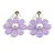 Lavender Acrylic Flower Drop Earrings In Gold Tone - 55mm L - view 7