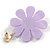 Lavender Acrylic Flower Drop Earrings In Gold Tone - 55mm L - view 9
