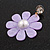 Lavender Acrylic Flower Drop Earrings In Gold Tone - 55mm L - view 5
