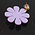 Lavender Acrylic Flower Drop Earrings In Gold Tone - 55mm L - view 6