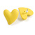 Bright Yellow Acrylic Heart Stud Earrings (one-sided design) - 25mm Tall - view 4