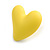 Bright Yellow Acrylic Heart Stud Earrings (one-sided design) - 25mm Tall - view 5