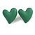 Green Acrylic Heart Stud Earrings (one-sided design) - 25mm Tall