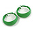 40mm D/ Wide Green Hoop Earrings in Matt Finish - Medium Size - view 7