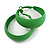 40mm D/ Wide Green Hoop Earrings in Matt Finish - Medium Size - view 3