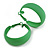 40mm D/ Wide Green Hoop Earrings in Matt Finish - Medium Size - view 2