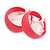 40mm D/ Wide Pink Hoop Earrings in Matt Finish - Medium Size - view 5