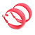 40mm D/ Wide Pink Hoop Earrings in Matt Finish - Medium Size - view 2