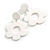 Snow White Acrylic Open Cut Flower Drop Earrings - 55mm Long