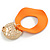 Off Round Curvy Hoop Earrings in Gold Tone (Orange Matt Finish) - 50mm Long - view 6