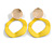 Off Round Textured Curvy Hoop Earrings in Gold Tone (Yellow Matt Finish) - 50mm Long - view 2